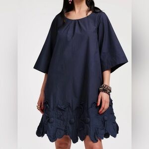 Frances Valentine Zennia Flower Hem Dress in navy S